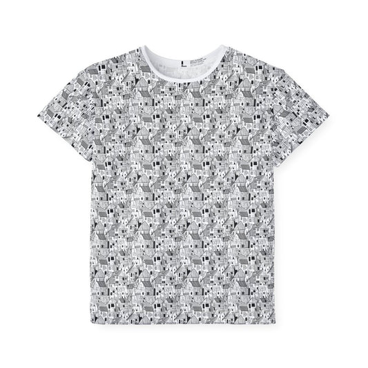 House Cubism Coloring Book Sketch – B&W Kids Tee - All Over Prints | ShirtyAgents