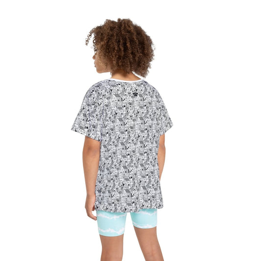 House Cubism Coloring Book Sketch – B&W Kids Tee - All Over Prints | ShirtyAgents