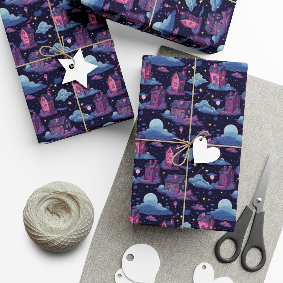 Houses in Space Gift Wrap Papers - Home Decor | ShirtyAgents