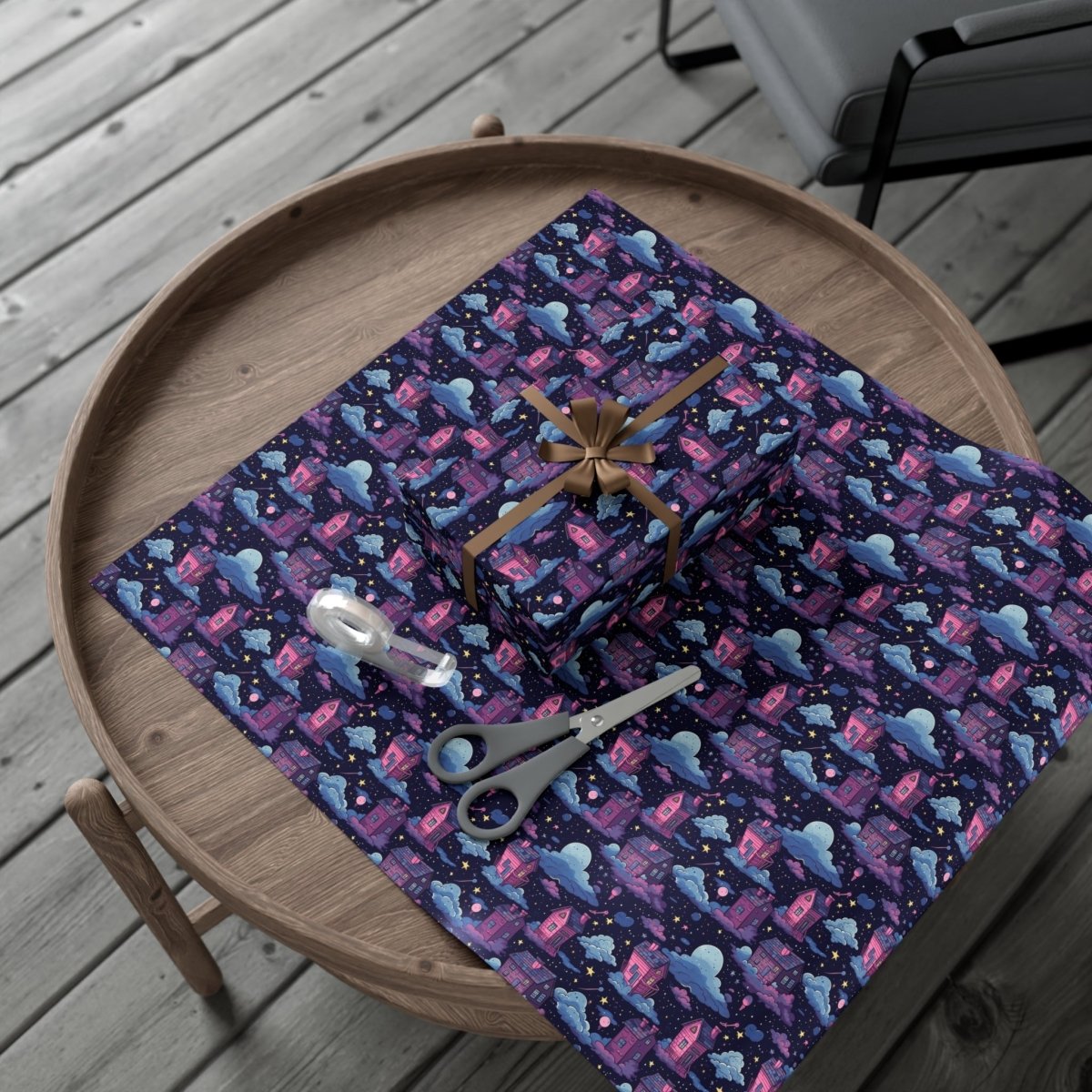 Houses in Space Gift Wrap Papers - Home Decor | ShirtyAgents