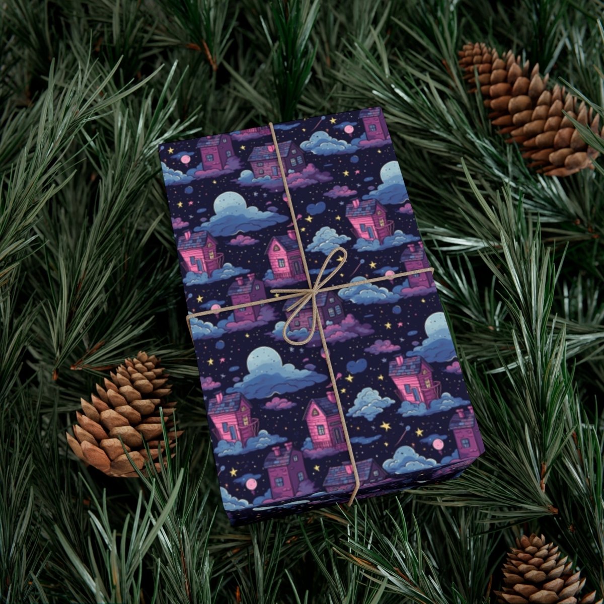 Houses in Space Gift Wrap Papers - Home Decor | ShirtyAgents