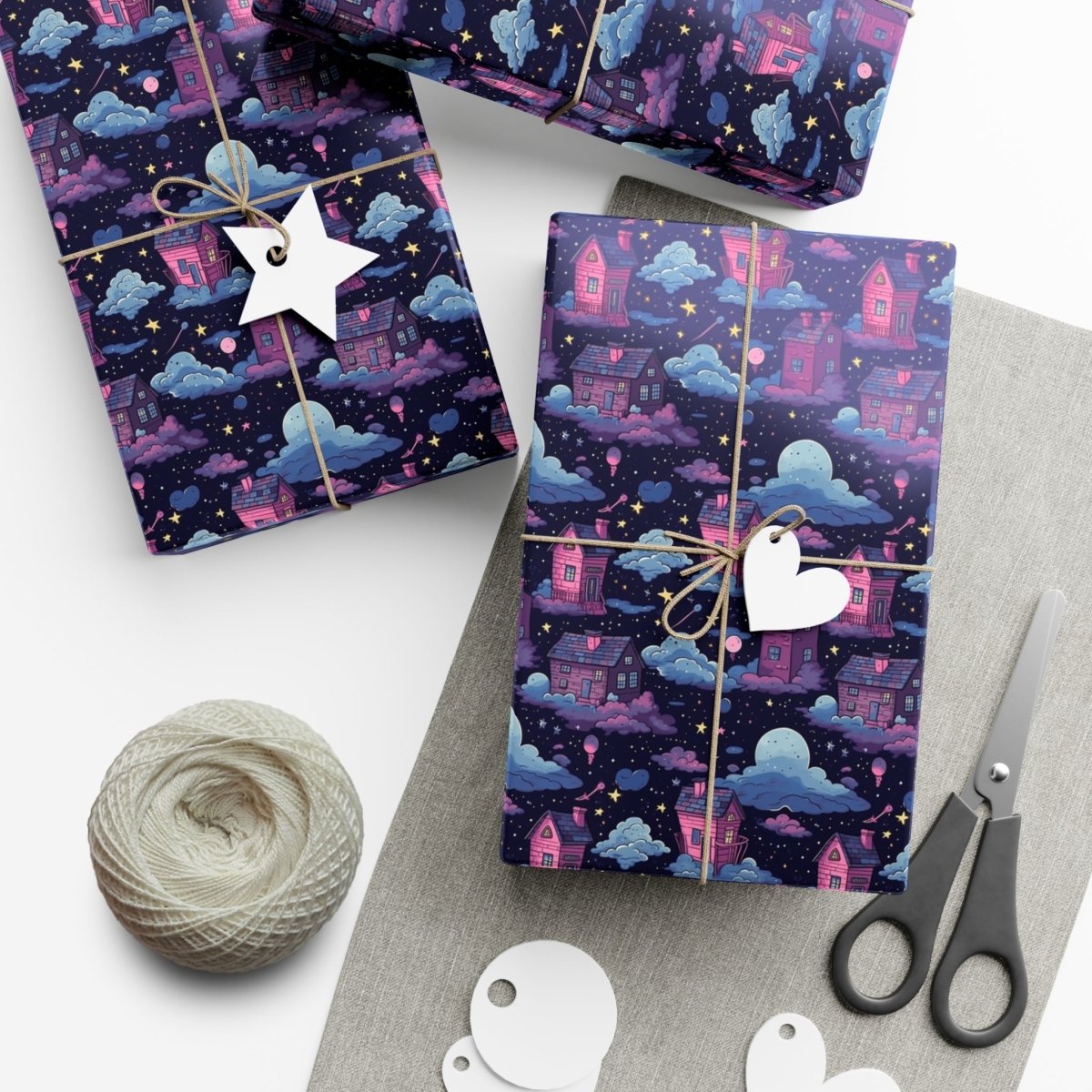 Houses in Space Gift Wrap Papers - Home Decor | ShirtyAgents