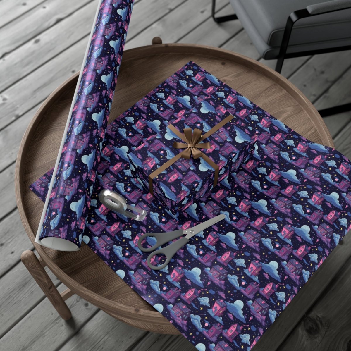 Houses in Space Gift Wrap Papers - Home Decor | ShirtyAgents