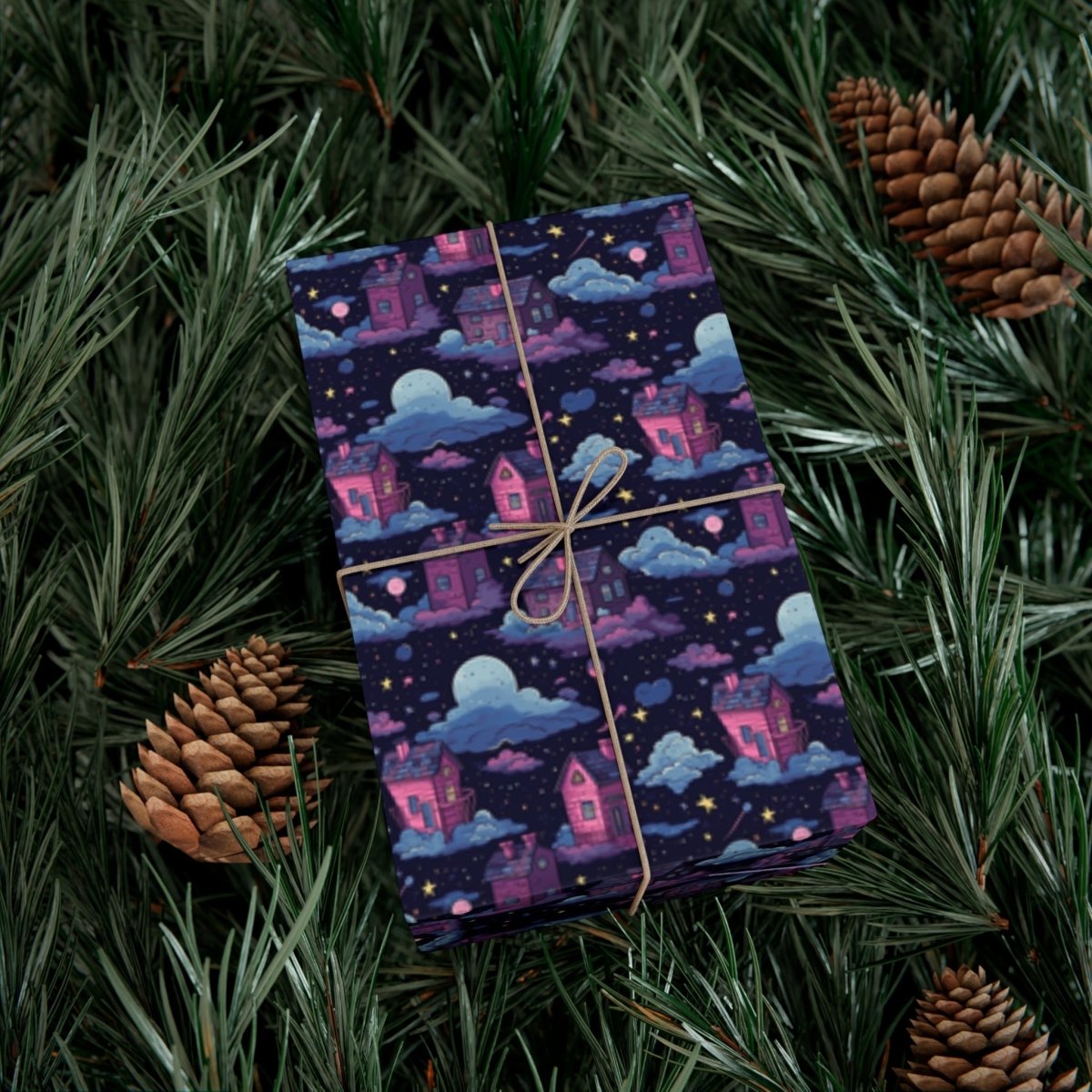 Houses in Space Gift Wrap Papers - Home Decor | ShirtyAgents