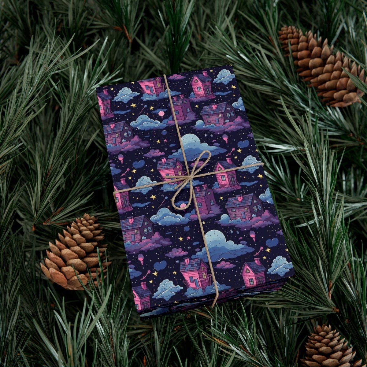 Houses in Space Gift Wrap Papers - Home Decor | ShirtyAgents