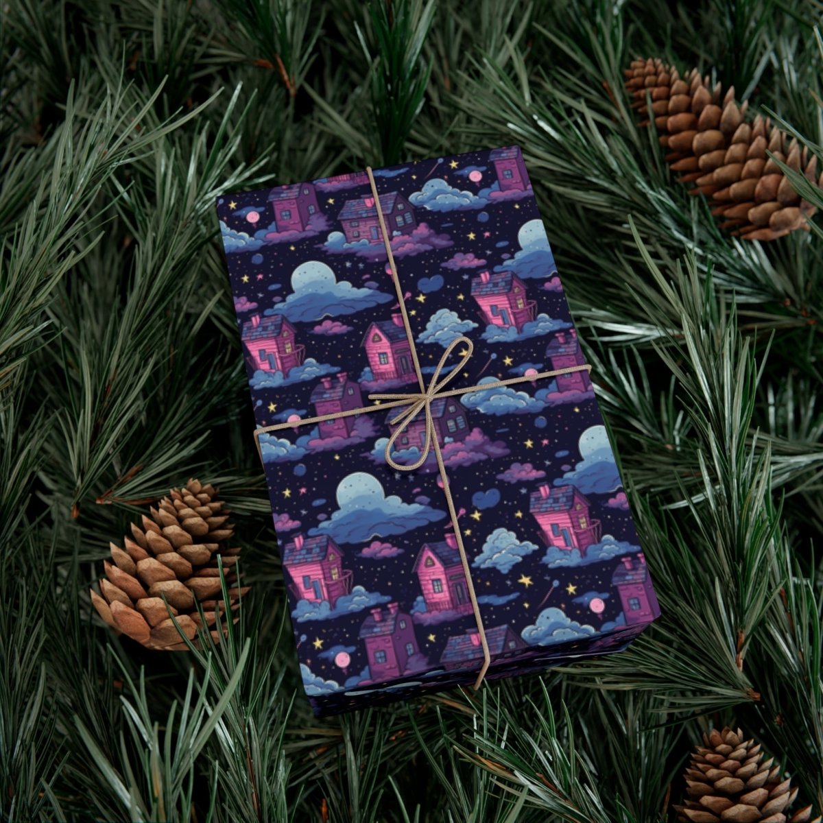 Houses in Space Gift Wrap Papers - Home Decor | ShirtyAgents