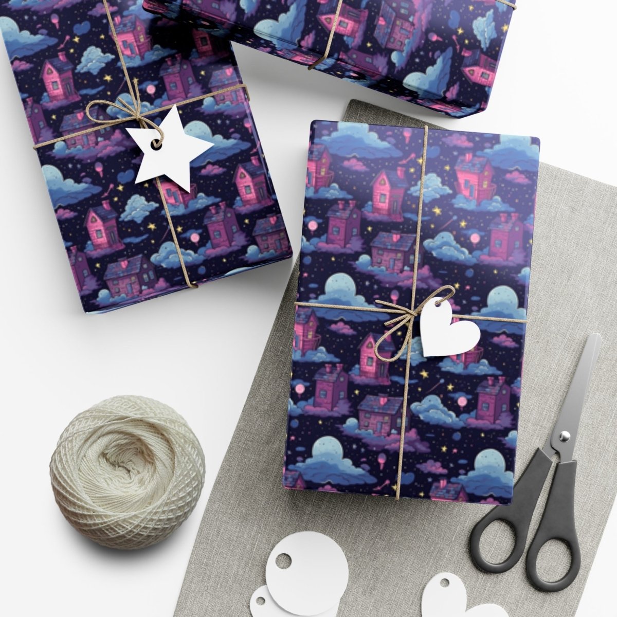Houses in Space Gift Wrap Papers - Home Decor | ShirtyAgents