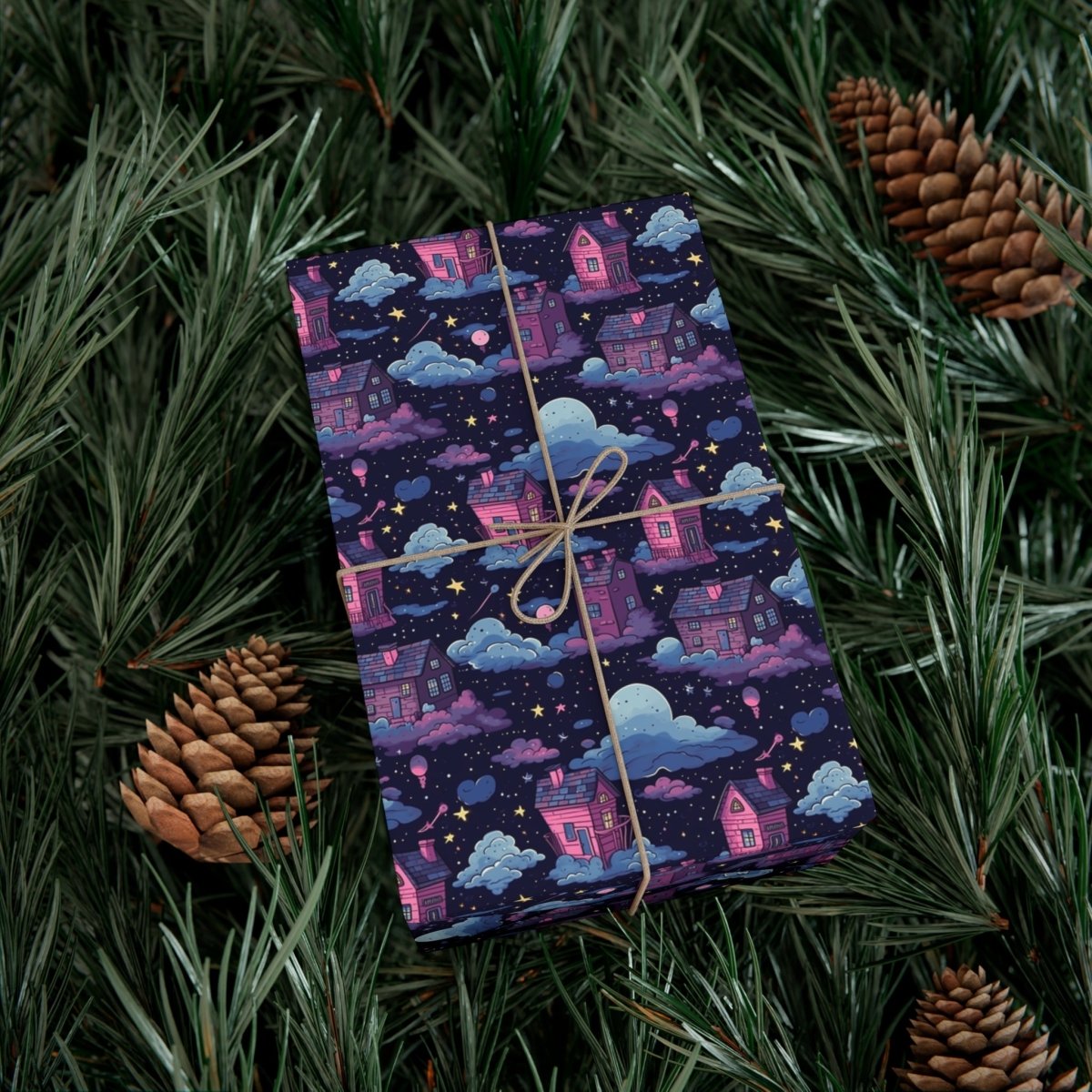 Houses in Space Gift Wrap Papers - Home Decor | ShirtyAgents