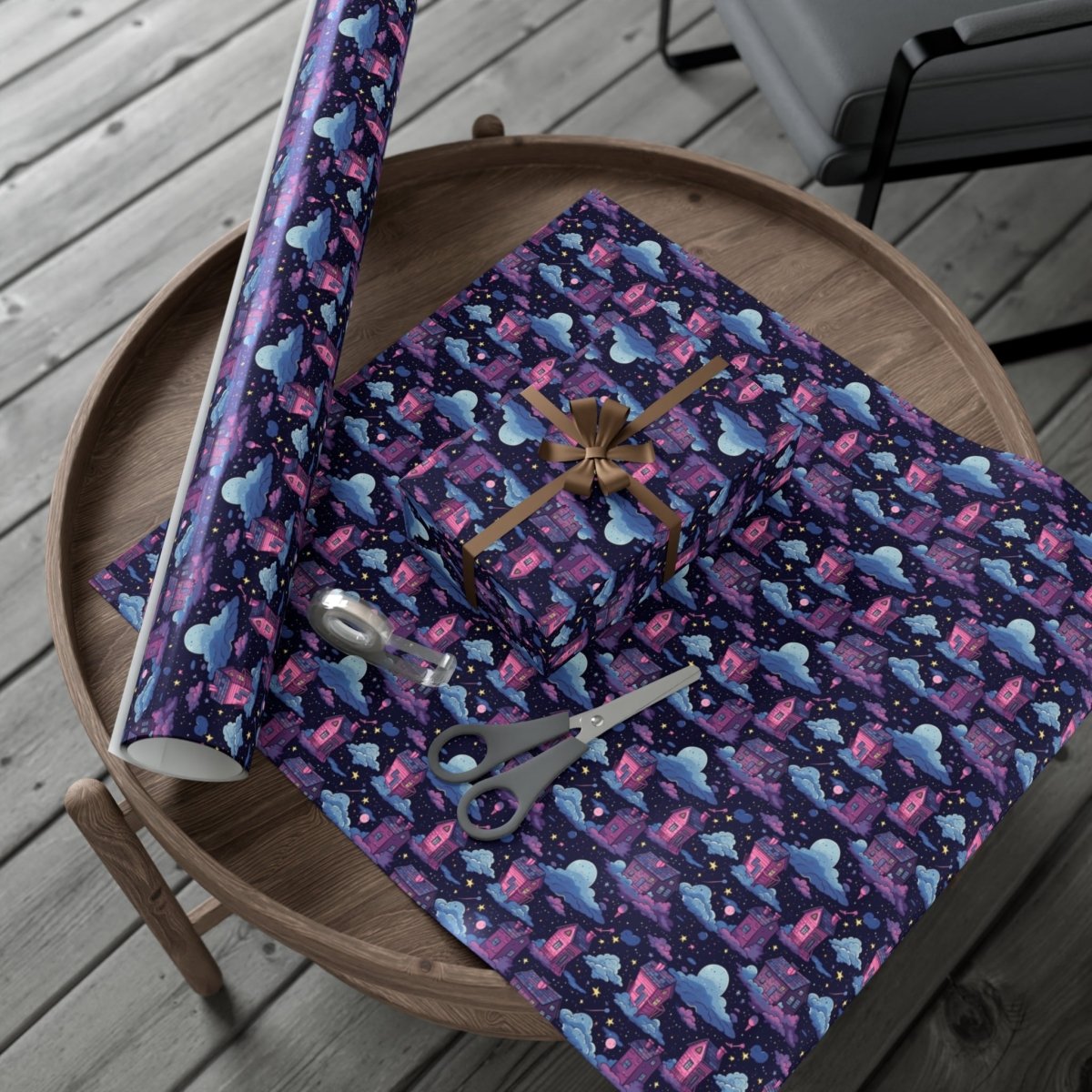 Houses in Space Gift Wrap Papers - Home Decor | ShirtyAgents