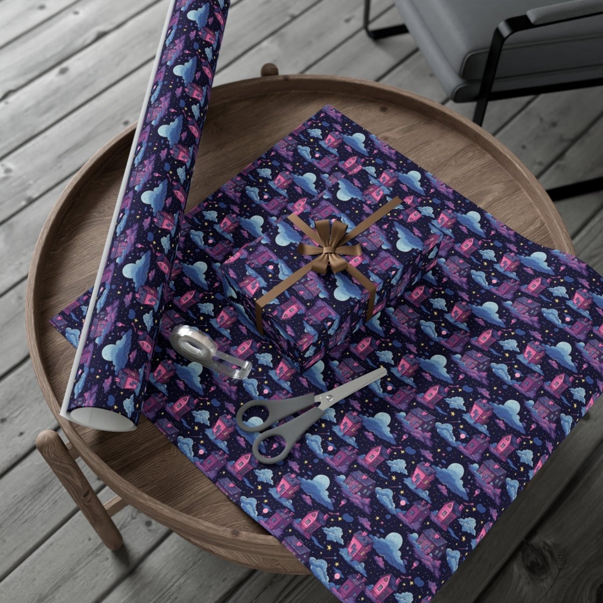 Houses in Space Gift Wrap Papers - Home Decor | ShirtyAgents