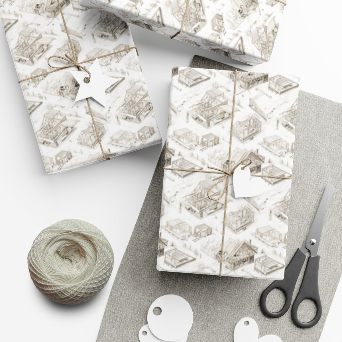 Houses Under Construction Pencil Sketch Gift Wrap - Home Decor | ShirtyAgents