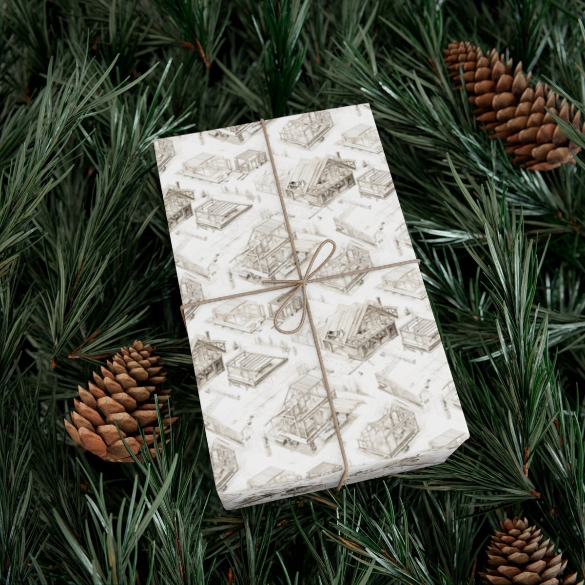 Houses Under Construction Pencil Sketch Gift Wrap - Home Decor | ShirtyAgents