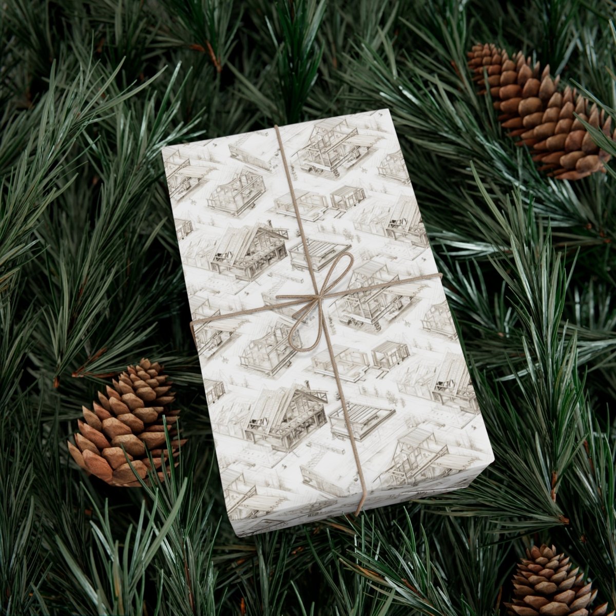 Houses Under Construction Pencil Sketch Gift Wrap - Home Decor | ShirtyAgents