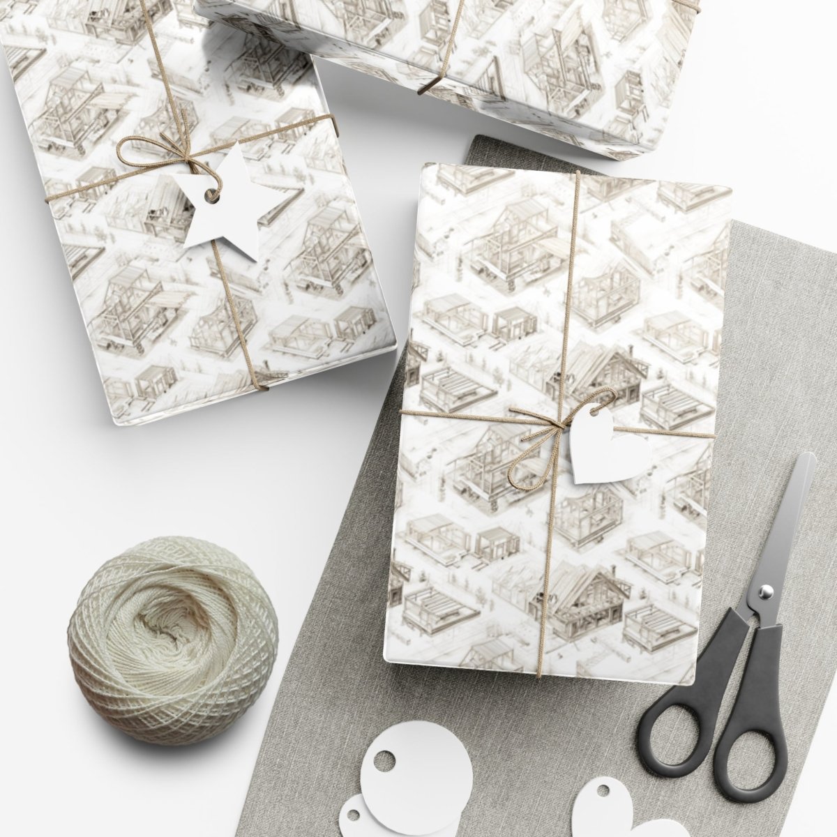 Houses Under Construction Pencil Sketch Gift Wrap - Home Decor | ShirtyAgents