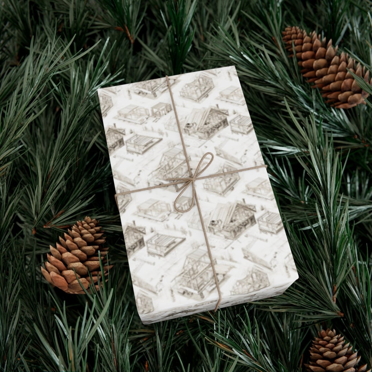 Houses Under Construction Pencil Sketch Gift Wrap - Home Decor | ShirtyAgents