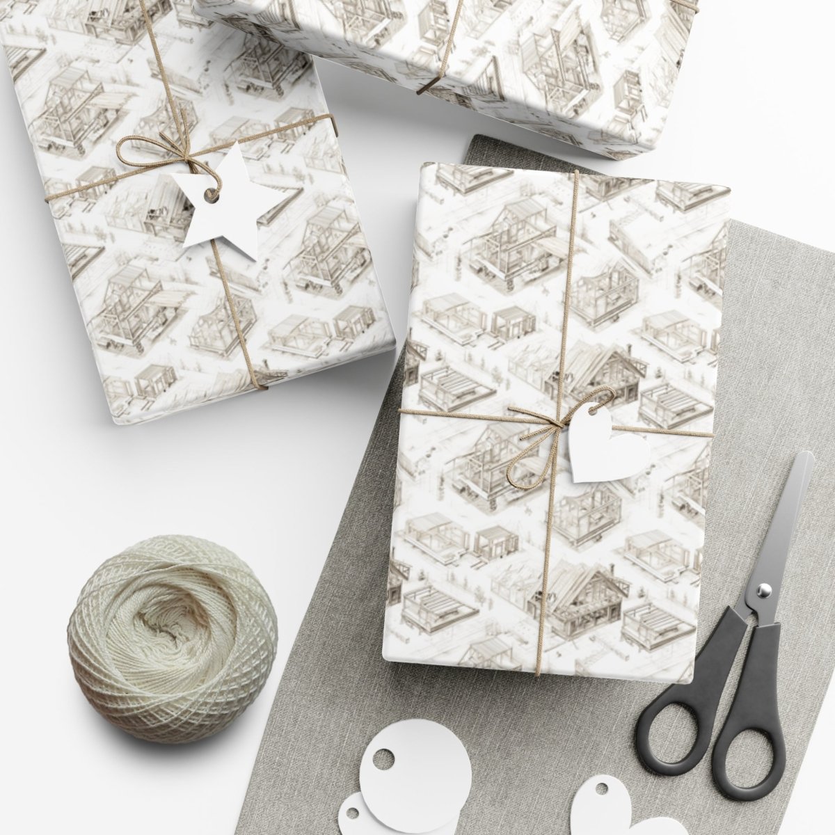 Houses Under Construction Pencil Sketch Gift Wrap - Home Decor | ShirtyAgents