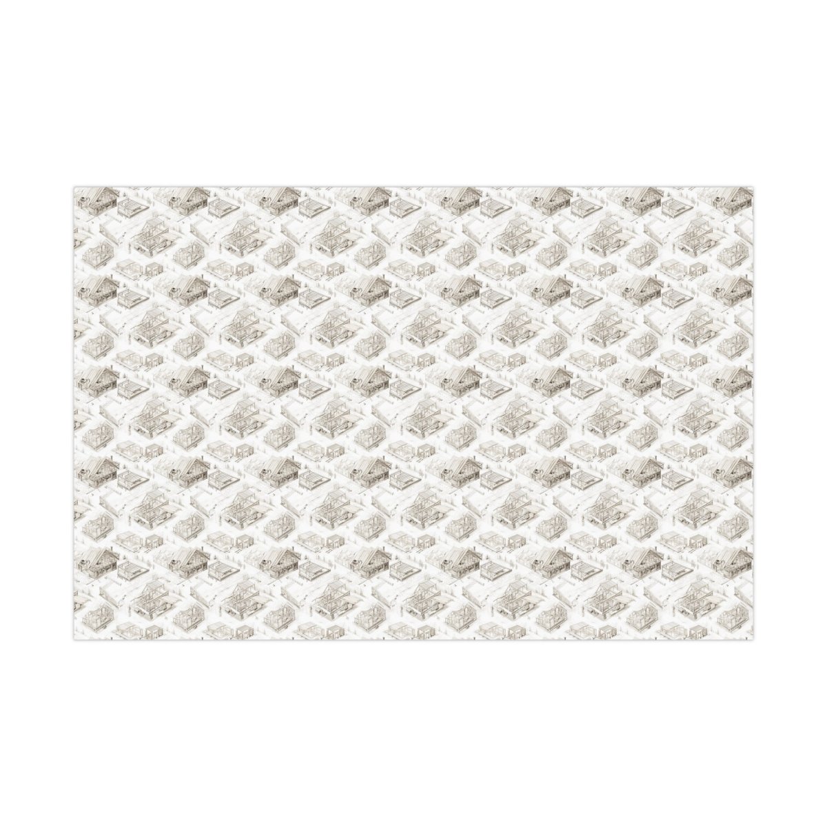 Houses Under Construction Pencil Sketch Gift Wrap - Home Decor | ShirtyAgents