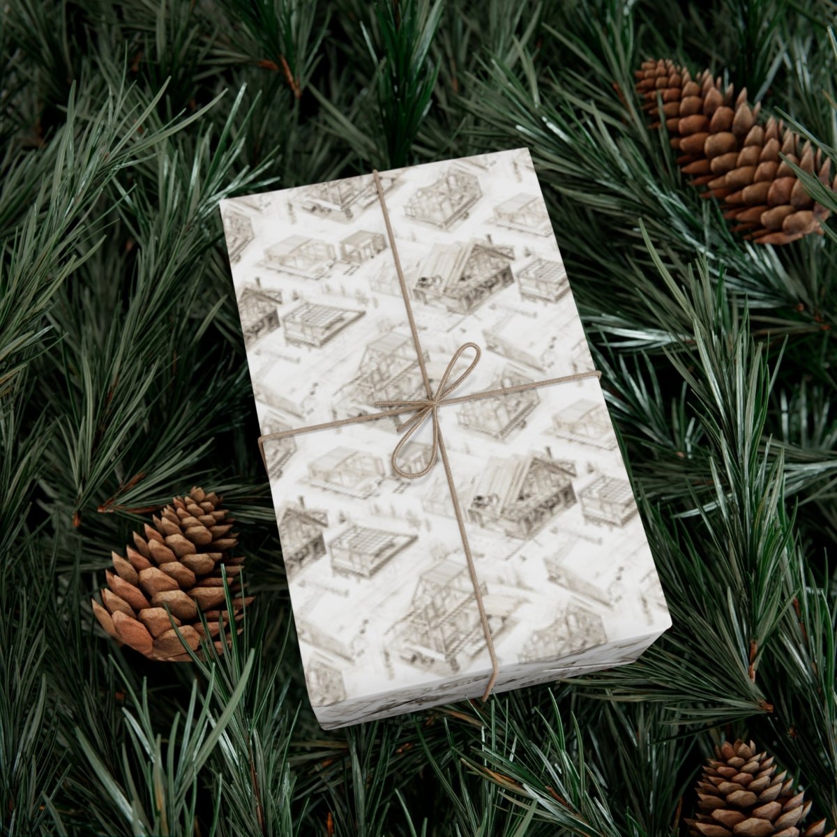 Houses Under Construction Pencil Sketch Gift Wrap - Home Decor | ShirtyAgents