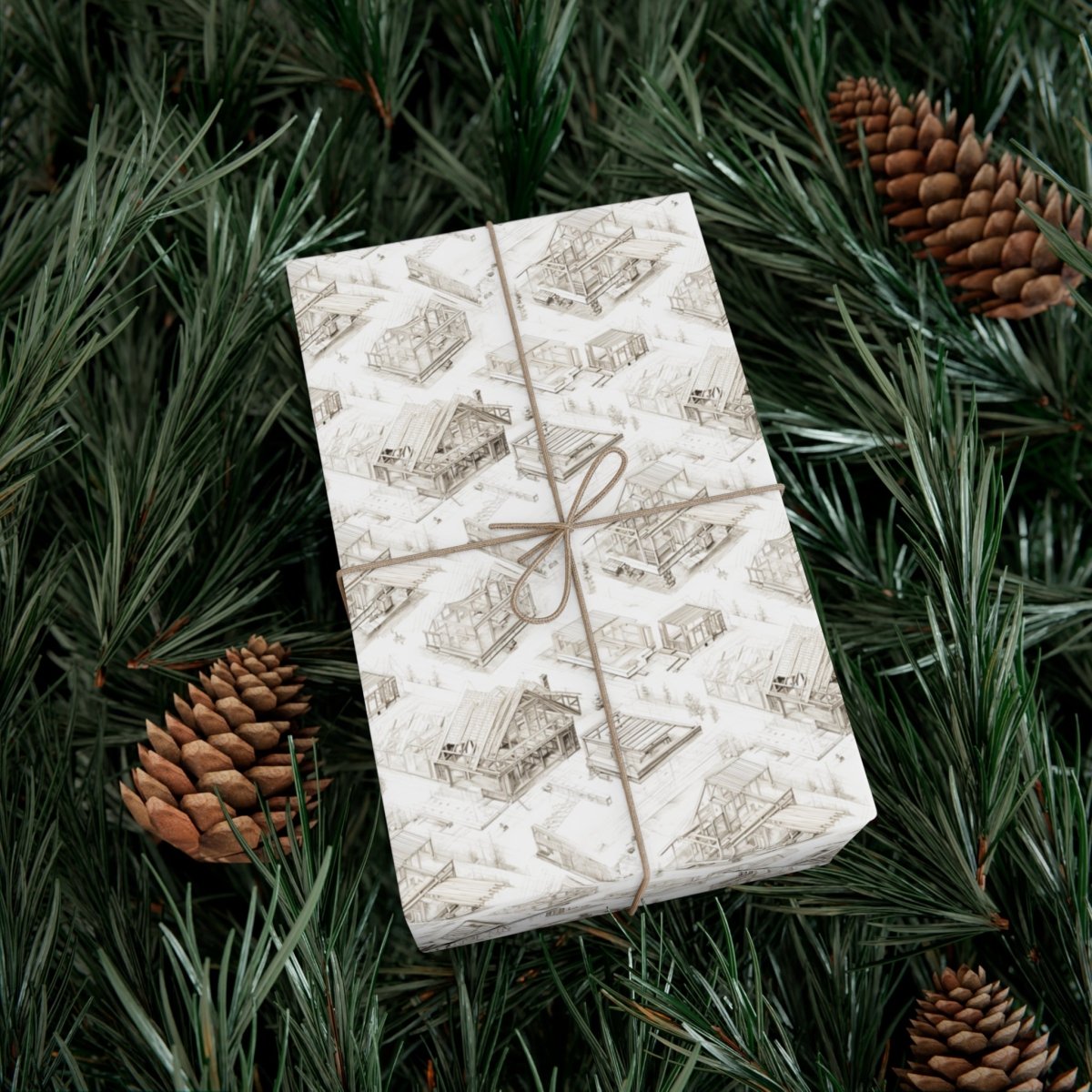 Houses Under Construction Pencil Sketch Gift Wrap - Home Decor | ShirtyAgents