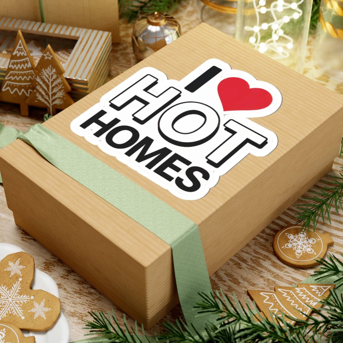 "I ❤️ Hot Homes" Kiss - Cut Vinyl Sticker - Paper products | ShirtyAgents