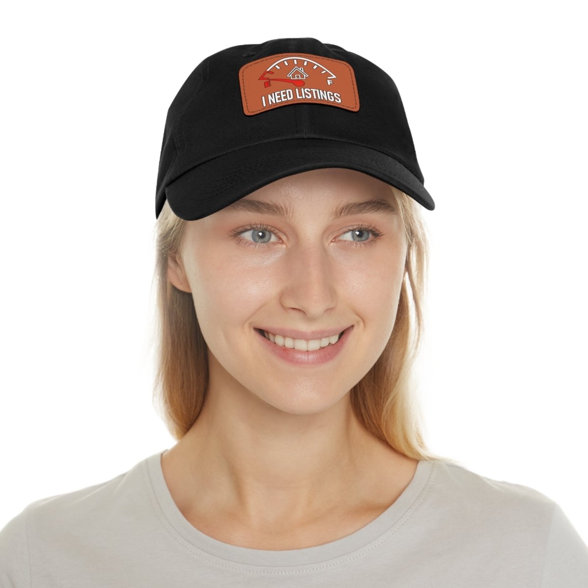 I Need Listings Hat with Leather Patch - Hats | ShirtyAgents