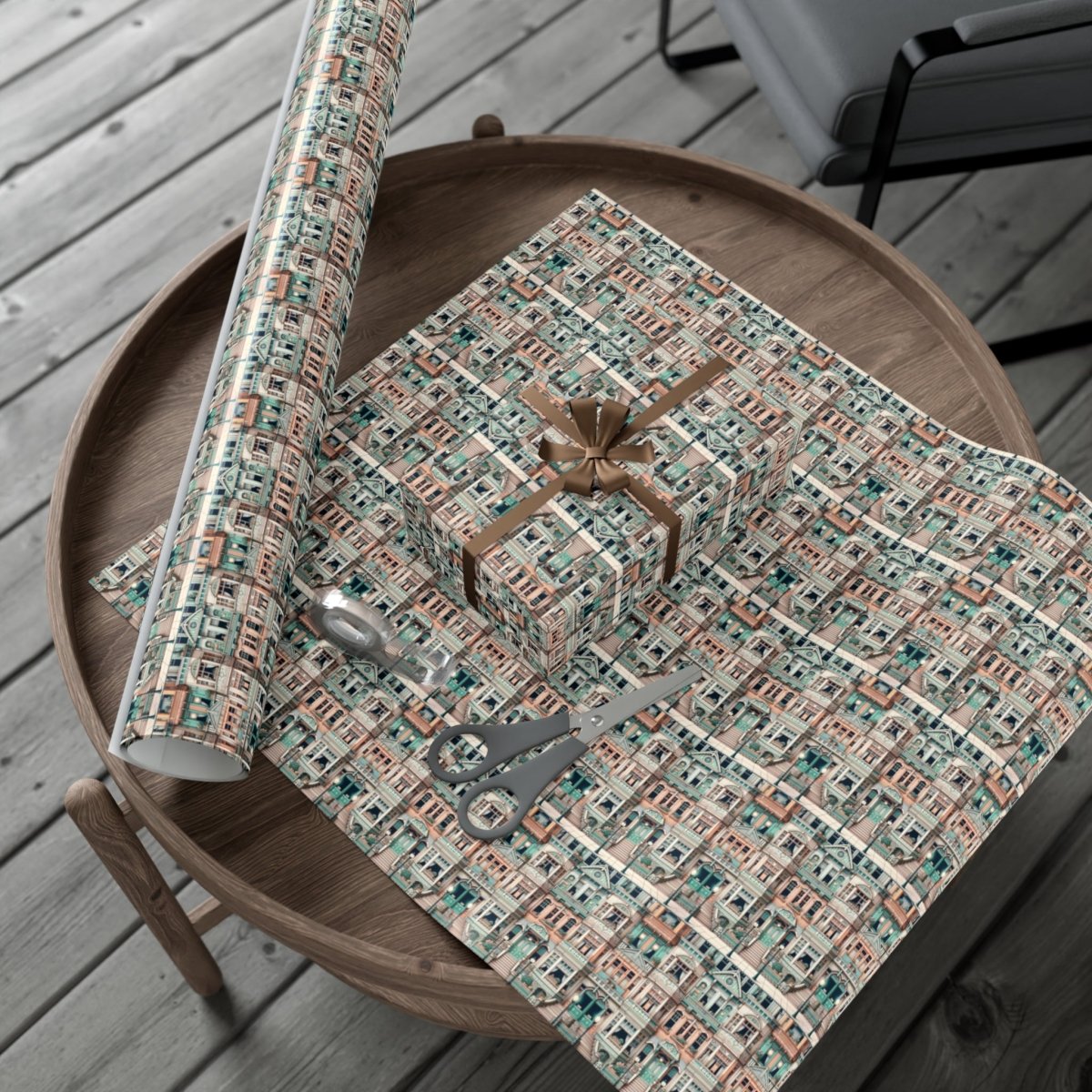 Modern Neighborhood Wes Anderson Style Gift Wrap - Home Decor | ShirtyAgents