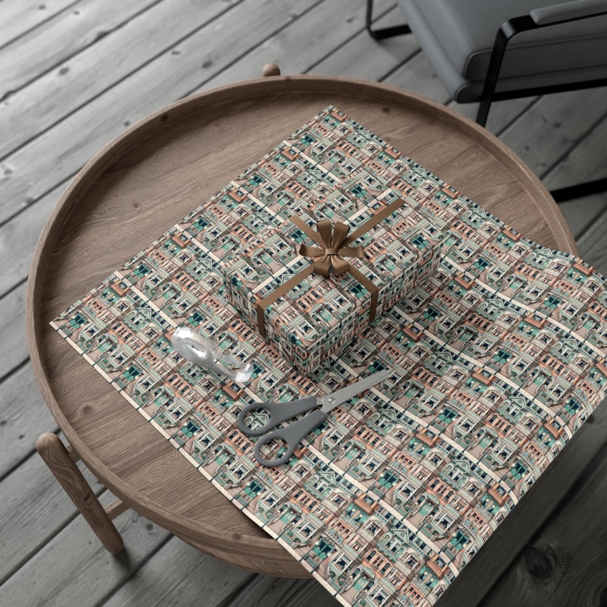 Modern Neighborhood Wes Anderson Style Gift Wrap - Home Decor | ShirtyAgents