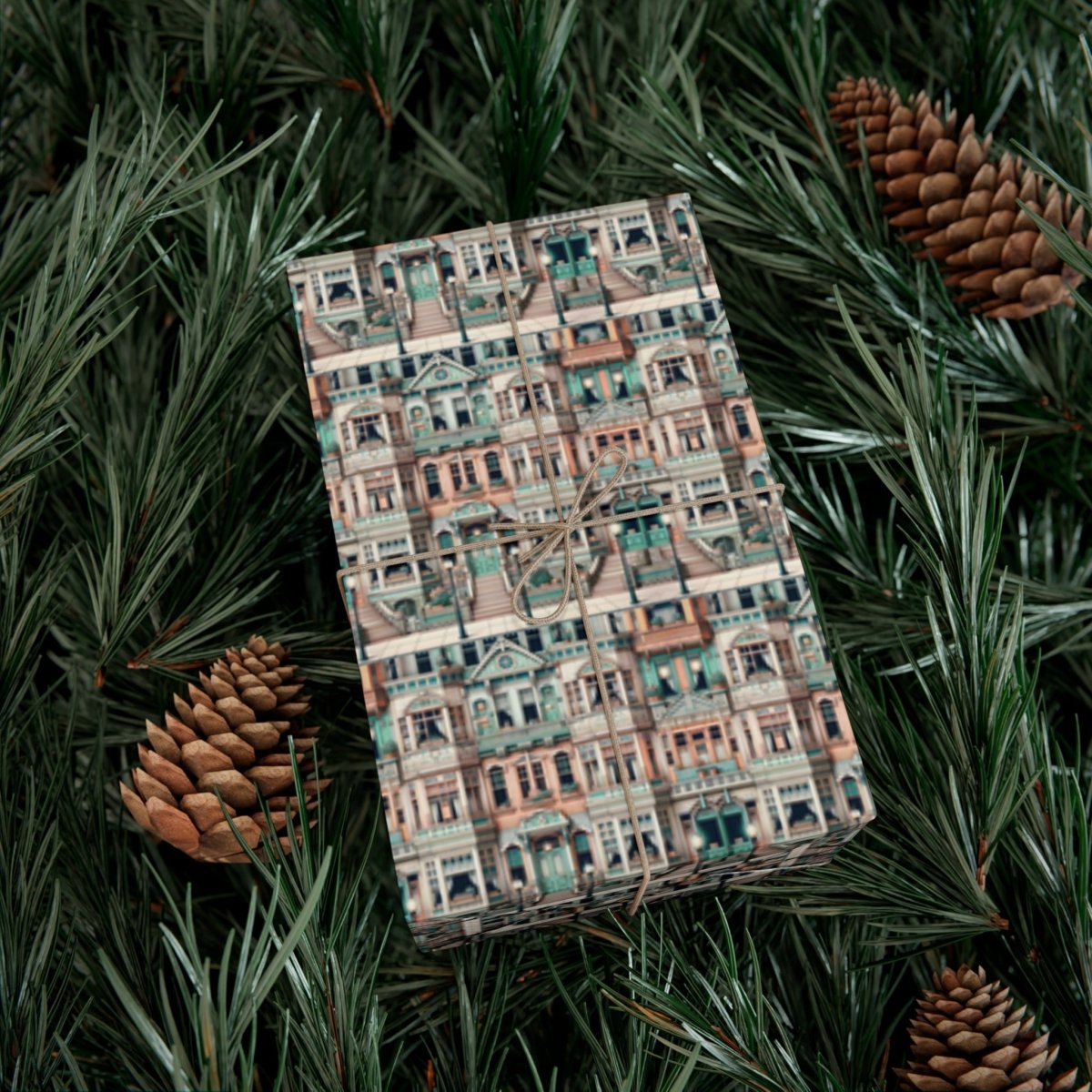 Modern Neighborhood Wes Anderson Style Gift Wrap - Home Decor | ShirtyAgents