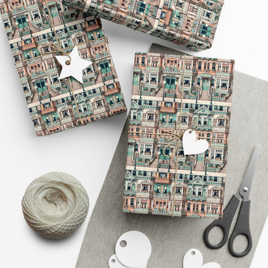Modern Neighborhood Wes Anderson Style Gift Wrap - Home Decor | ShirtyAgents