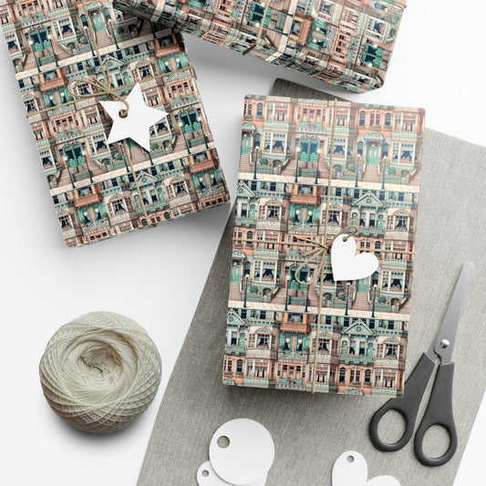 Modern Neighborhood Wes Anderson Style Gift Wrap - Home Decor | ShirtyAgents