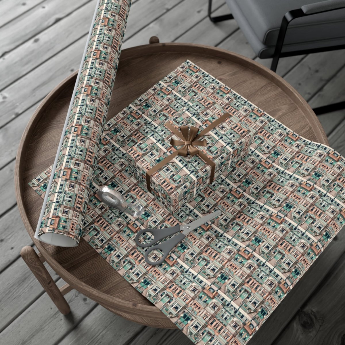 Modern Neighborhood Wes Anderson Style Gift Wrap - Home Decor | ShirtyAgents