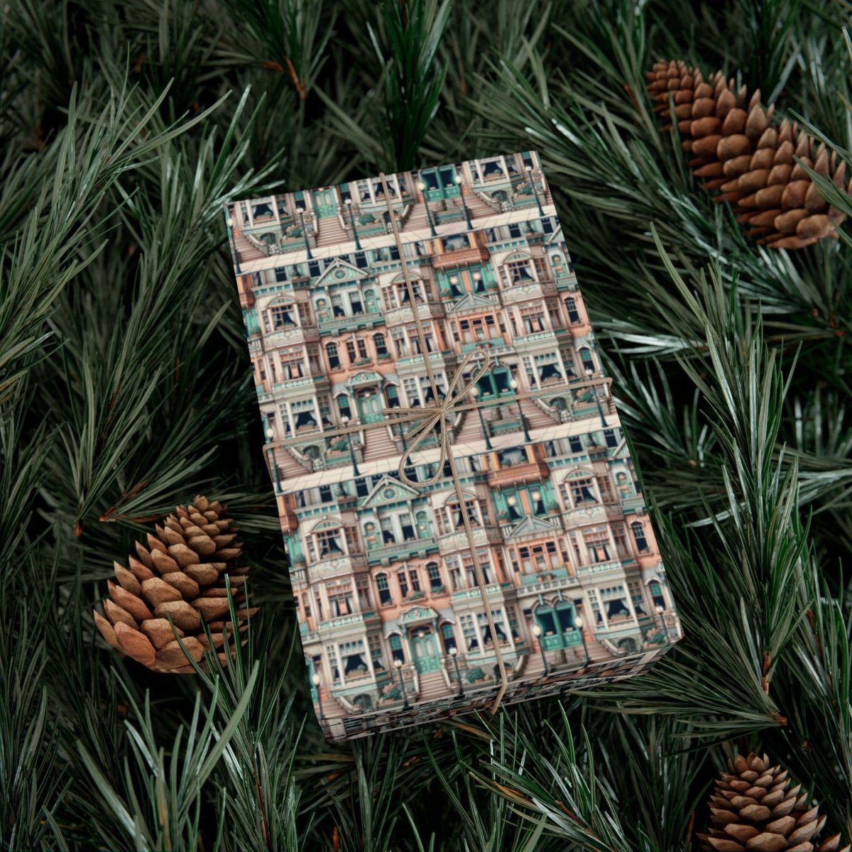 Modern Neighborhood Wes Anderson Style Gift Wrap - Home Decor | ShirtyAgents