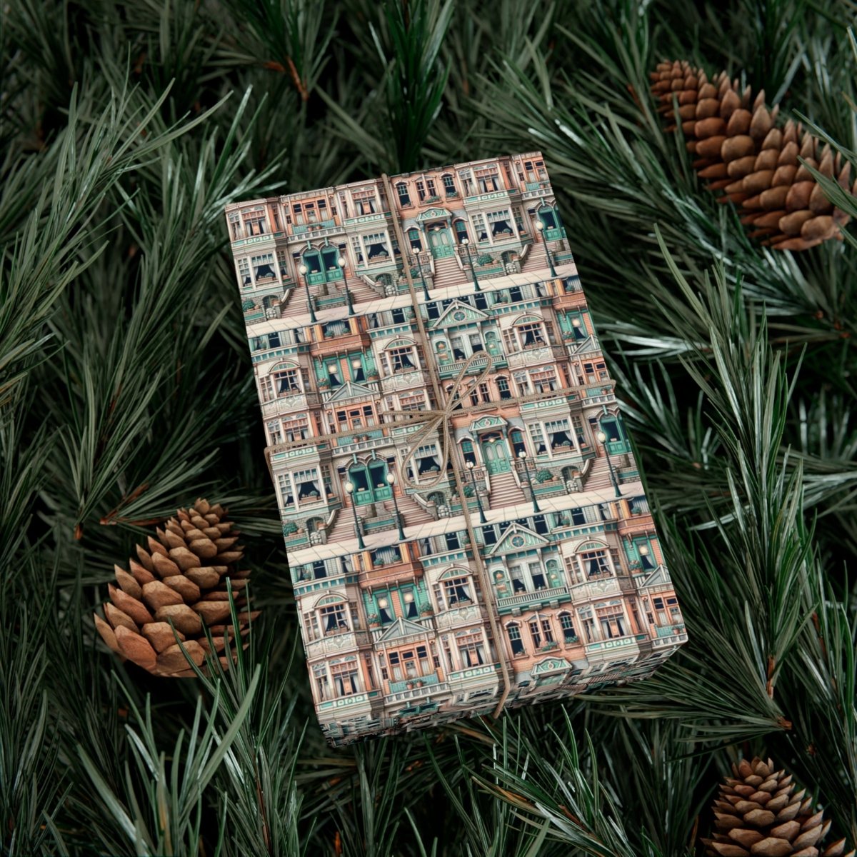 Modern Neighborhood Wes Anderson Style Gift Wrap - Home Decor | ShirtyAgents