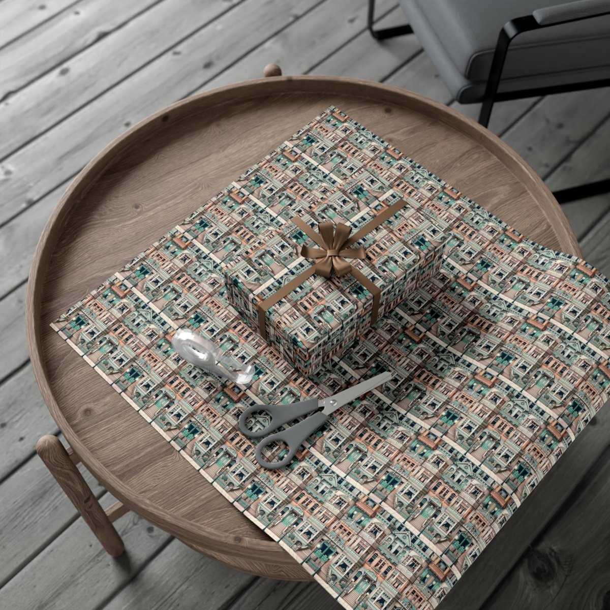 Modern Neighborhood Wes Anderson Style Gift Wrap - Home Decor | ShirtyAgents