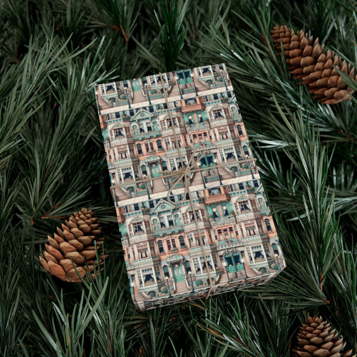 Modern Neighborhood Wes Anderson Style Gift Wrap - Home Decor | ShirtyAgents