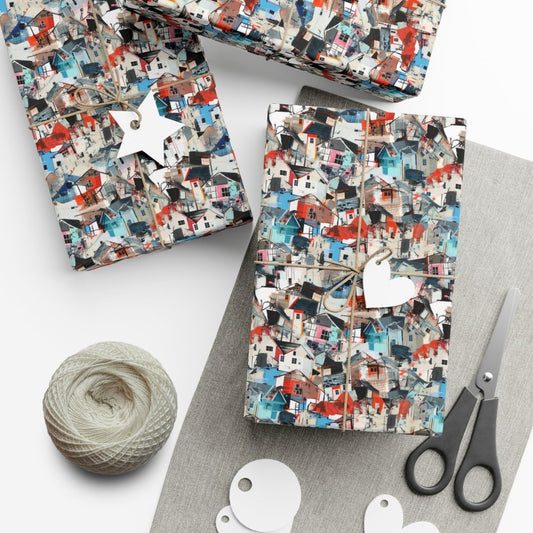 Neighborhood Collage Trash Polka Gift Wrap - Home Decor | ShirtyAgents