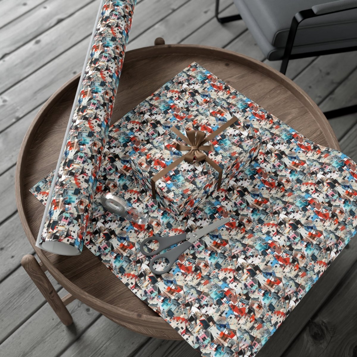 Neighborhood Collage Trash Polka Gift Wrap - Home Decor | ShirtyAgents