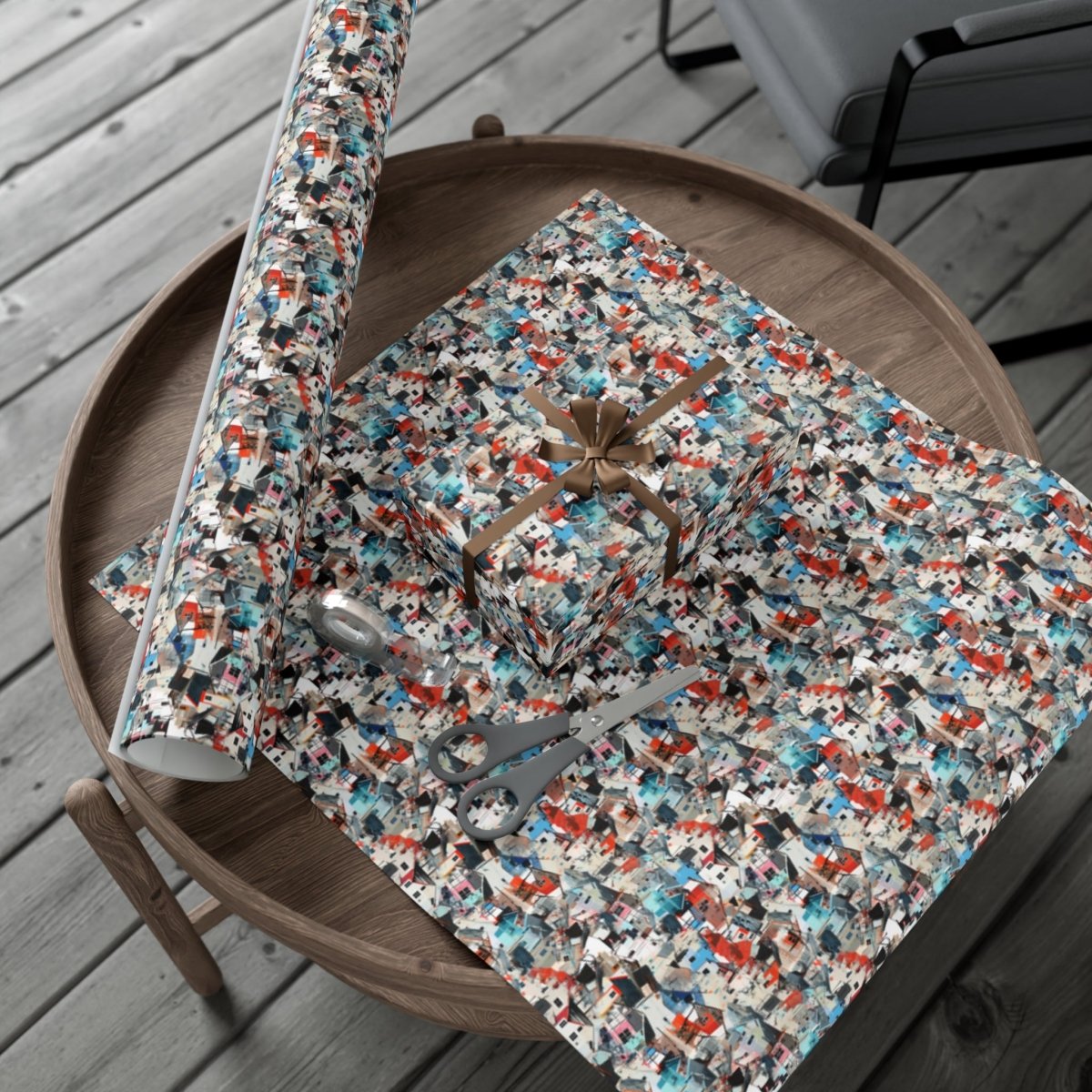 Neighborhood Collage Trash Polka Gift Wrap - Home Decor | ShirtyAgents