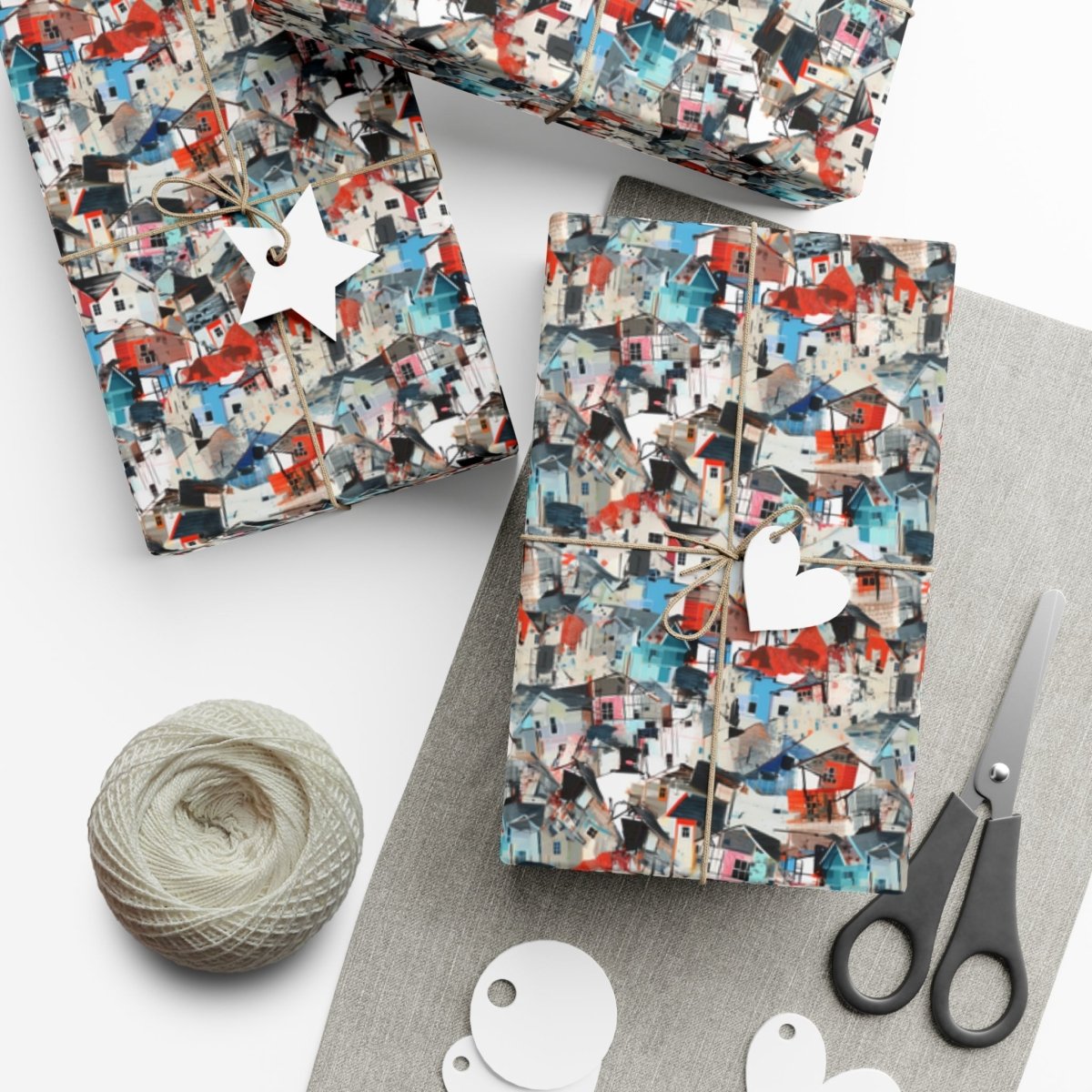 Neighborhood Collage Trash Polka Gift Wrap - Home Decor | ShirtyAgents