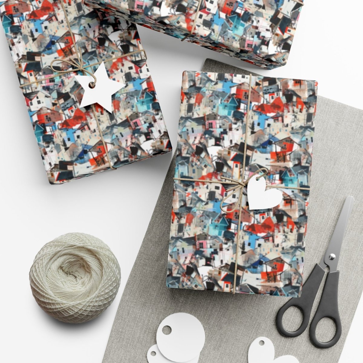 Neighborhood Collage Trash Polka Gift Wrap - Home Decor | ShirtyAgents