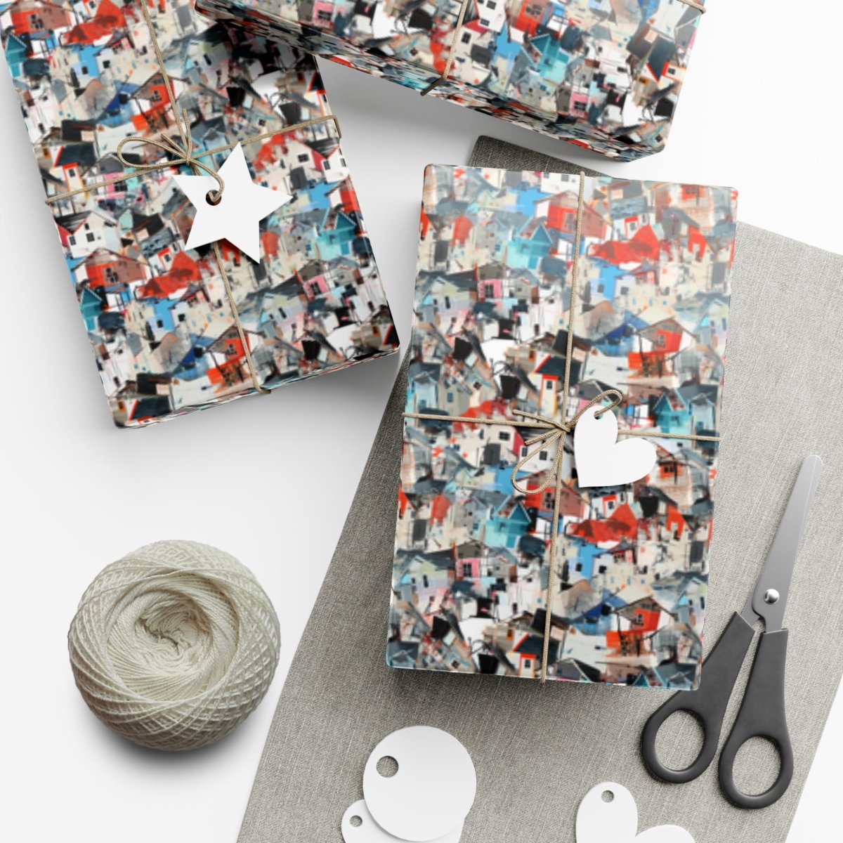 Neighborhood Collage Trash Polka Gift Wrap - Home Decor | ShirtyAgents