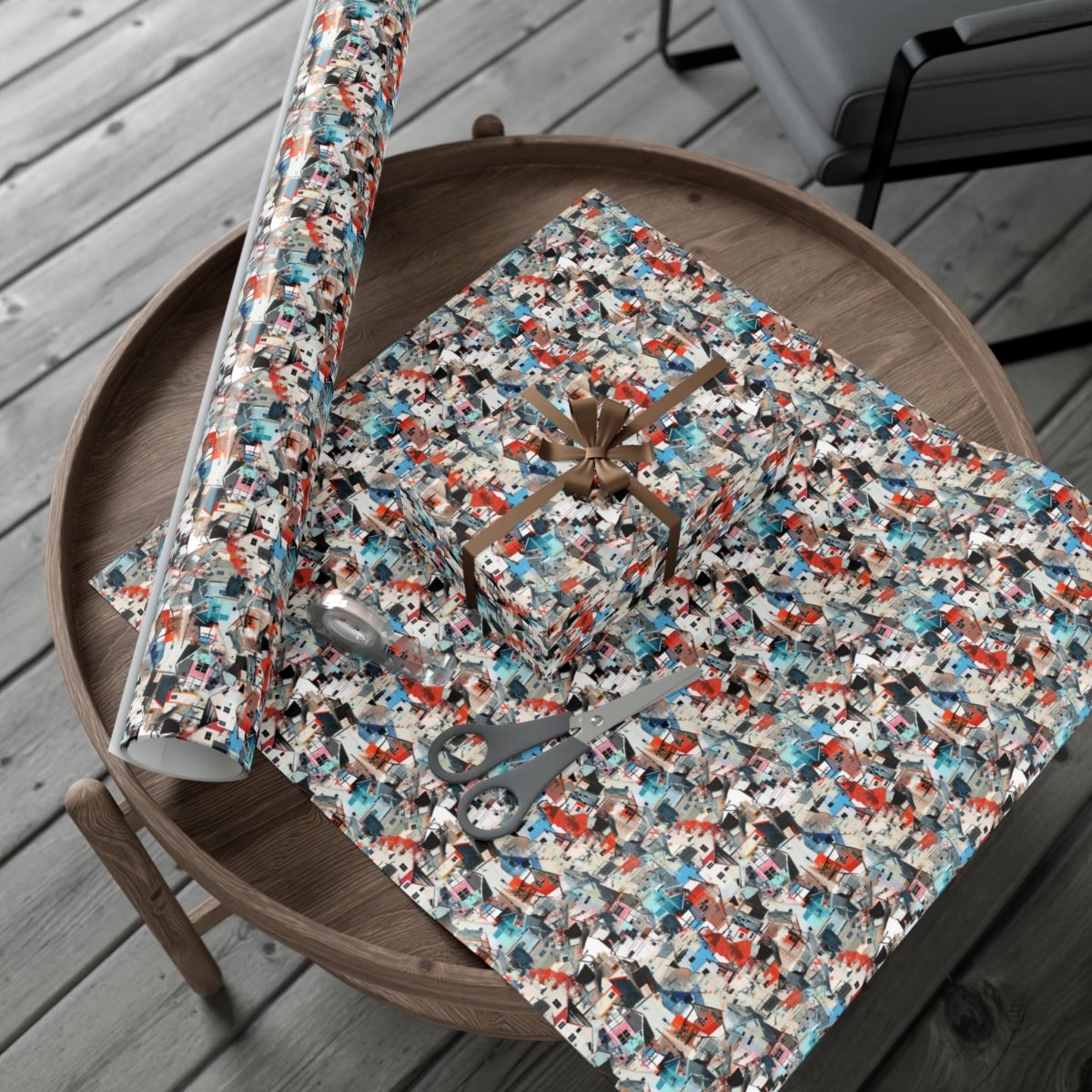 Neighborhood Collage Trash Polka Gift Wrap - Home Decor | ShirtyAgents