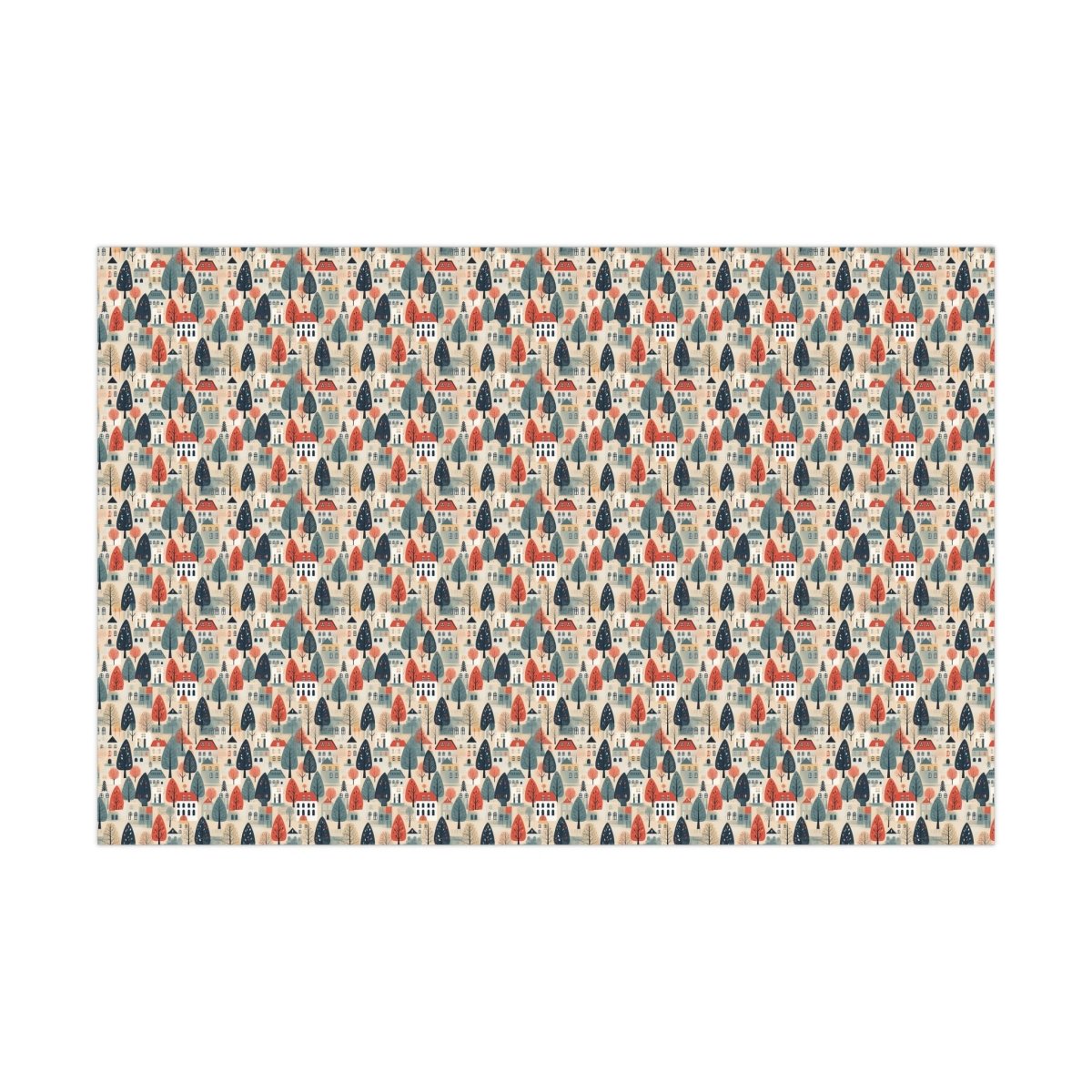 Neighborhood Full of Houses Minimalist Style Gift Wrap - Home Decor | ShirtyAgents