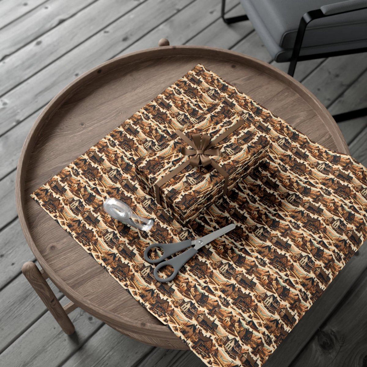 Old Western Neighborhood Gift Wrap - Home Decor | ShirtyAgents