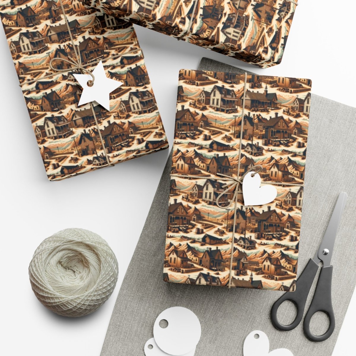 Old Western Neighborhood Gift Wrap - Home Decor | ShirtyAgents