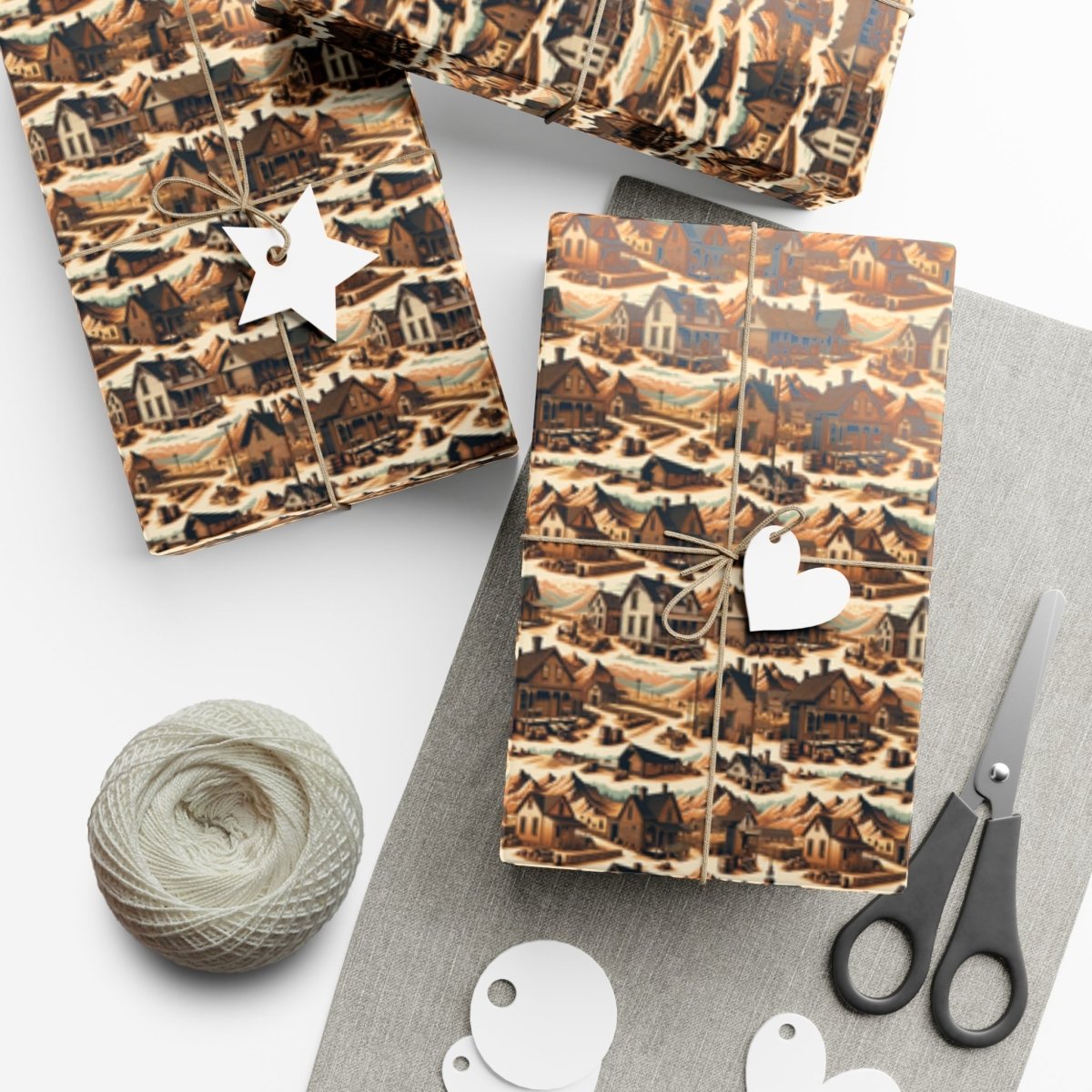 Old Western Neighborhood Gift Wrap - Home Decor | ShirtyAgents