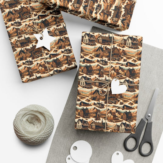 Old Western Neighborhood Gift Wrap - Home Decor | ShirtyAgents