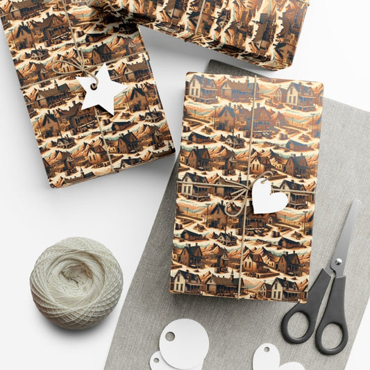 Old Western Neighborhood Gift Wrap - Home Decor | ShirtyAgents