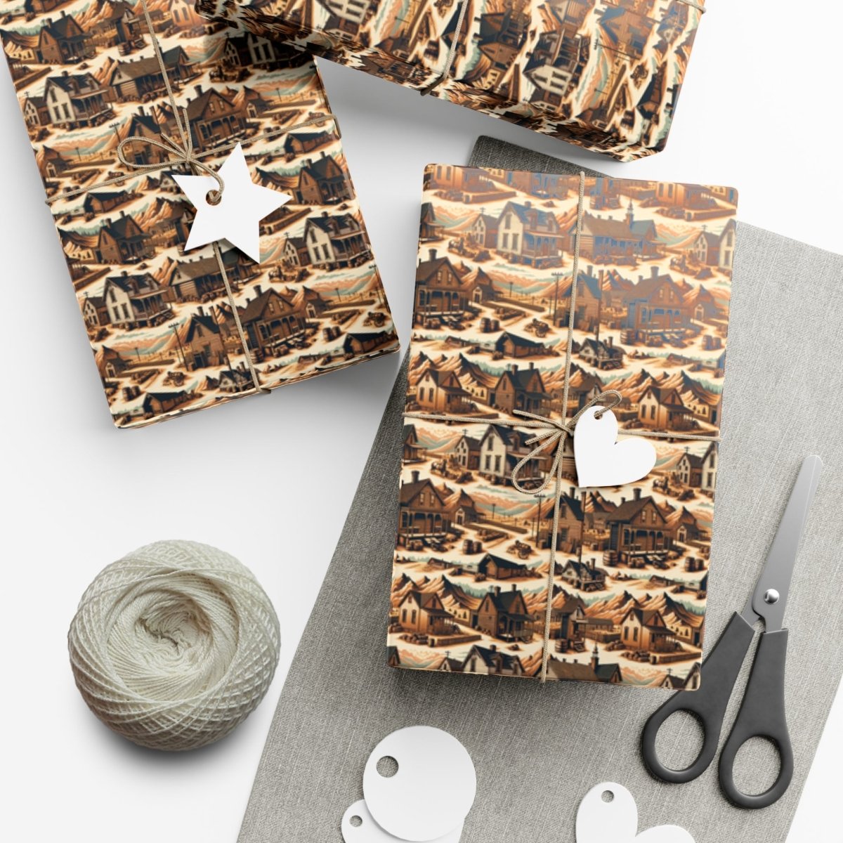 Old Western Neighborhood Gift Wrap - Home Decor | ShirtyAgents