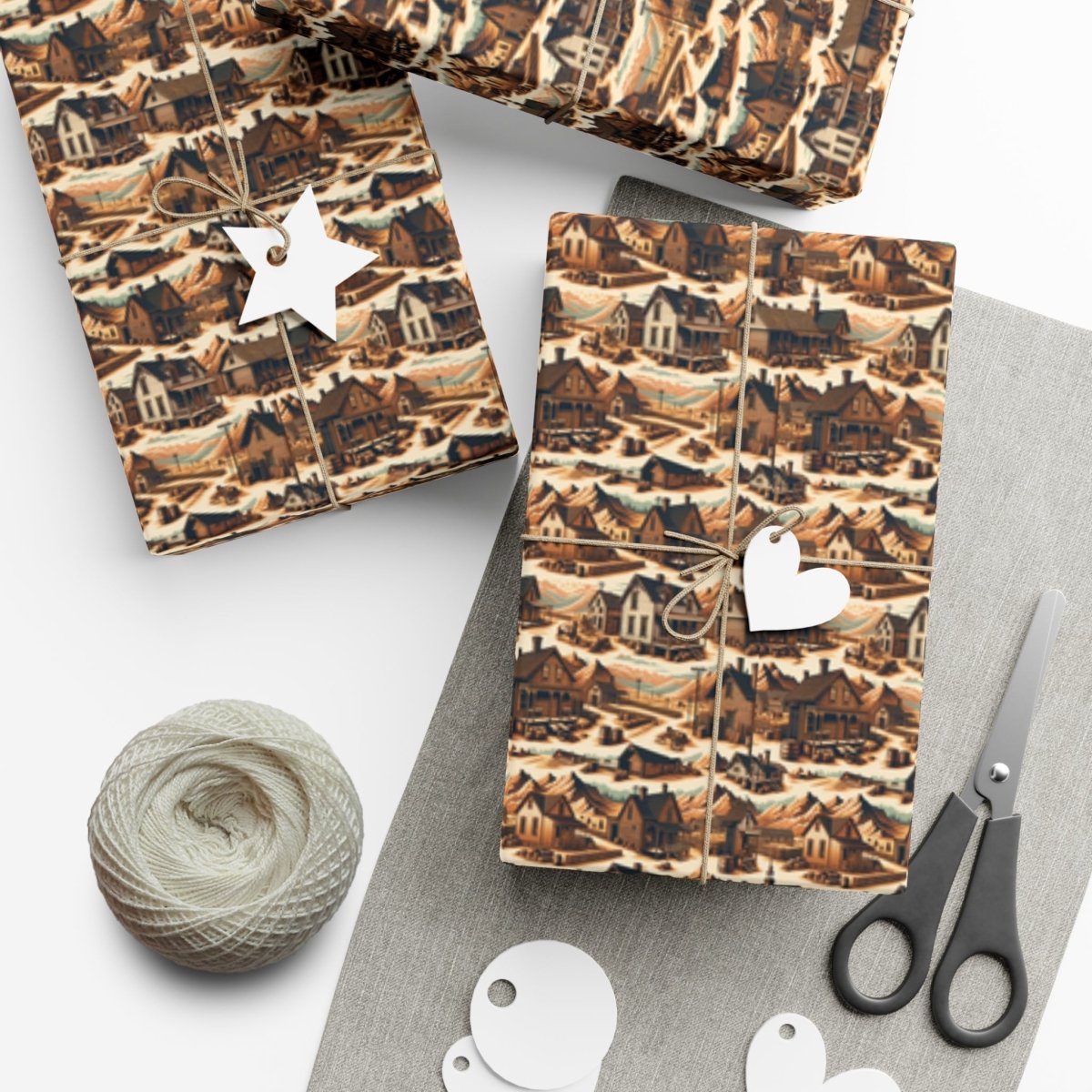 Old Western Neighborhood Gift Wrap - Home Decor | ShirtyAgents